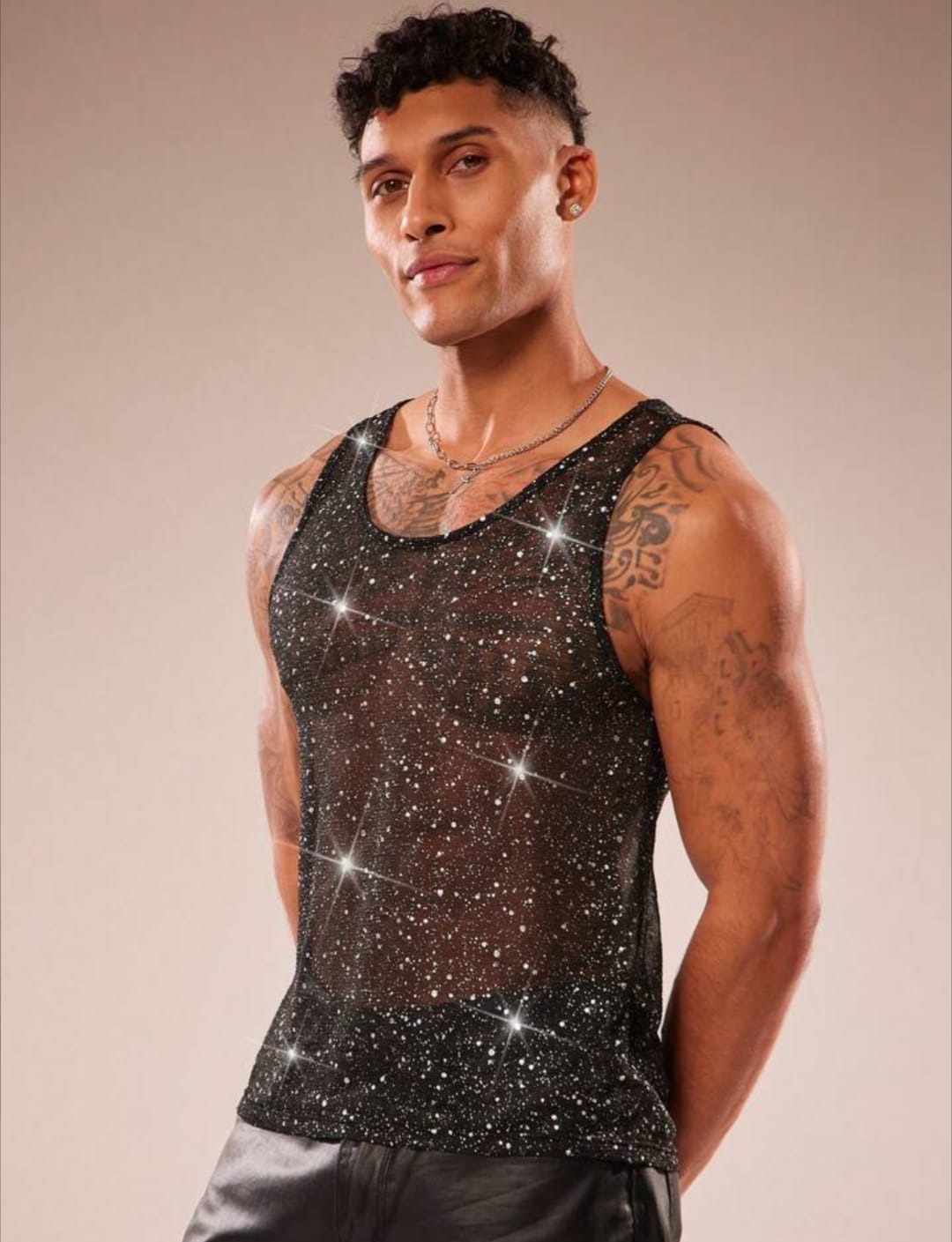 Cosmic Spark Mesh Tank Top